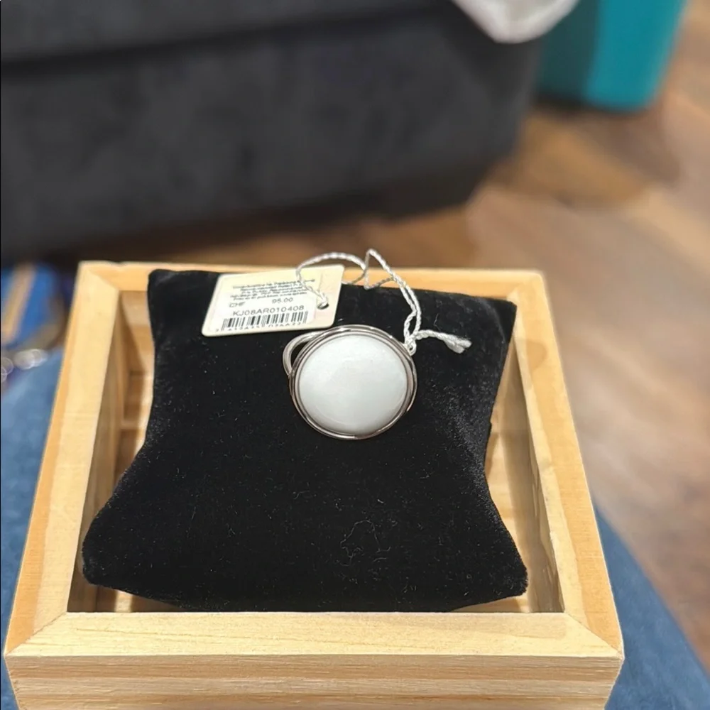 Calvin Klein Coral Stone & Stainless Steel Loop Dome Ring. (Size 9)(NWT) - Picture 8 of 16